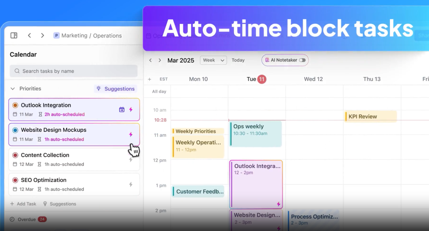 Gestisci meglio il tuo tempo con il Calendario ClickUp